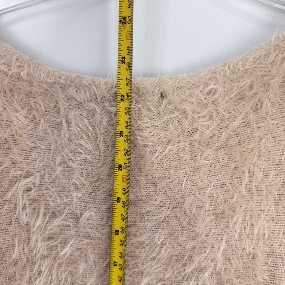 Bebe Women’s Cream Sweater Y2k Fuzzy Bebe Sweaters Small - Picture 14 of 16